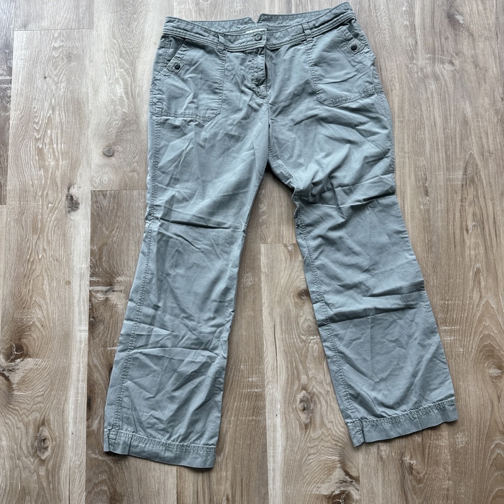 Ann Taylor 100% Cotton Straight Leg 12p Women's Safari Chino Pants  Flap Pocket‎